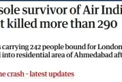 超290死！印度航空波音787坠毁完整视频 起飞40秒坠入医学院 爆炸成火球 乘客烧成黑碳 机上1人奇迹生还